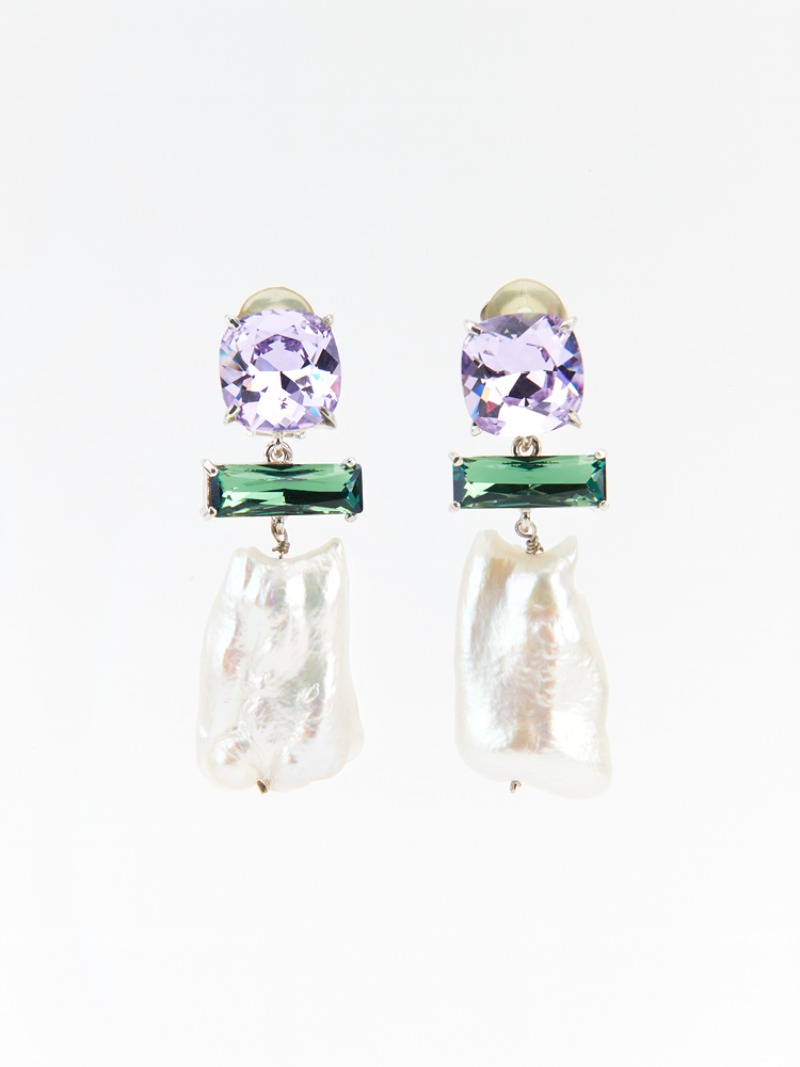 Cocktail Earrings Clip-on (Lavender)
